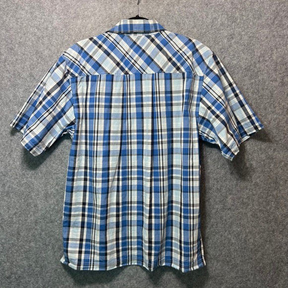 South Pole Mens Blue Plaid Short Sleeve Button Up‎ Shirt Medium Y2K Streetwear - Picture 6 of 6